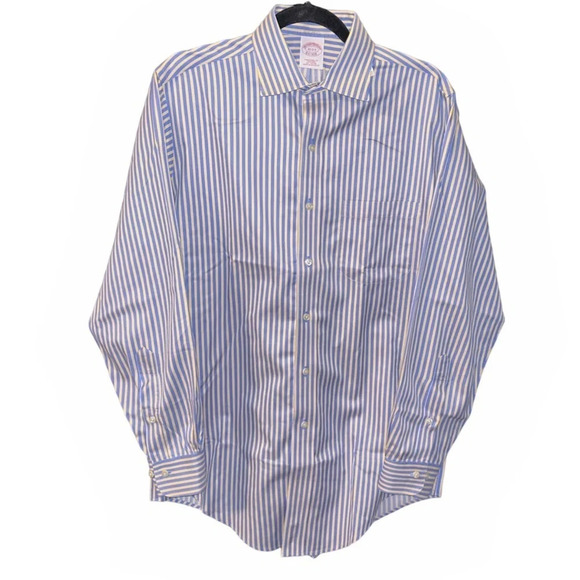Brooks Brothers Traditional Fit Striped Cotton Button Down Shirt Blue/Yellow - Picture 1 of 8